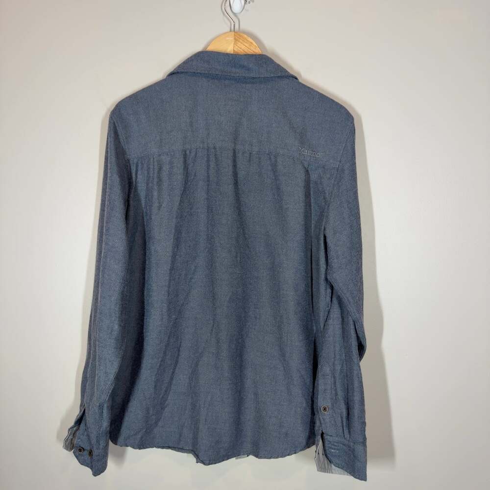 Marmot Men's Long Sleeve Shirt Blue Button Down Cotton Blend Size M - Picture 6 of 8